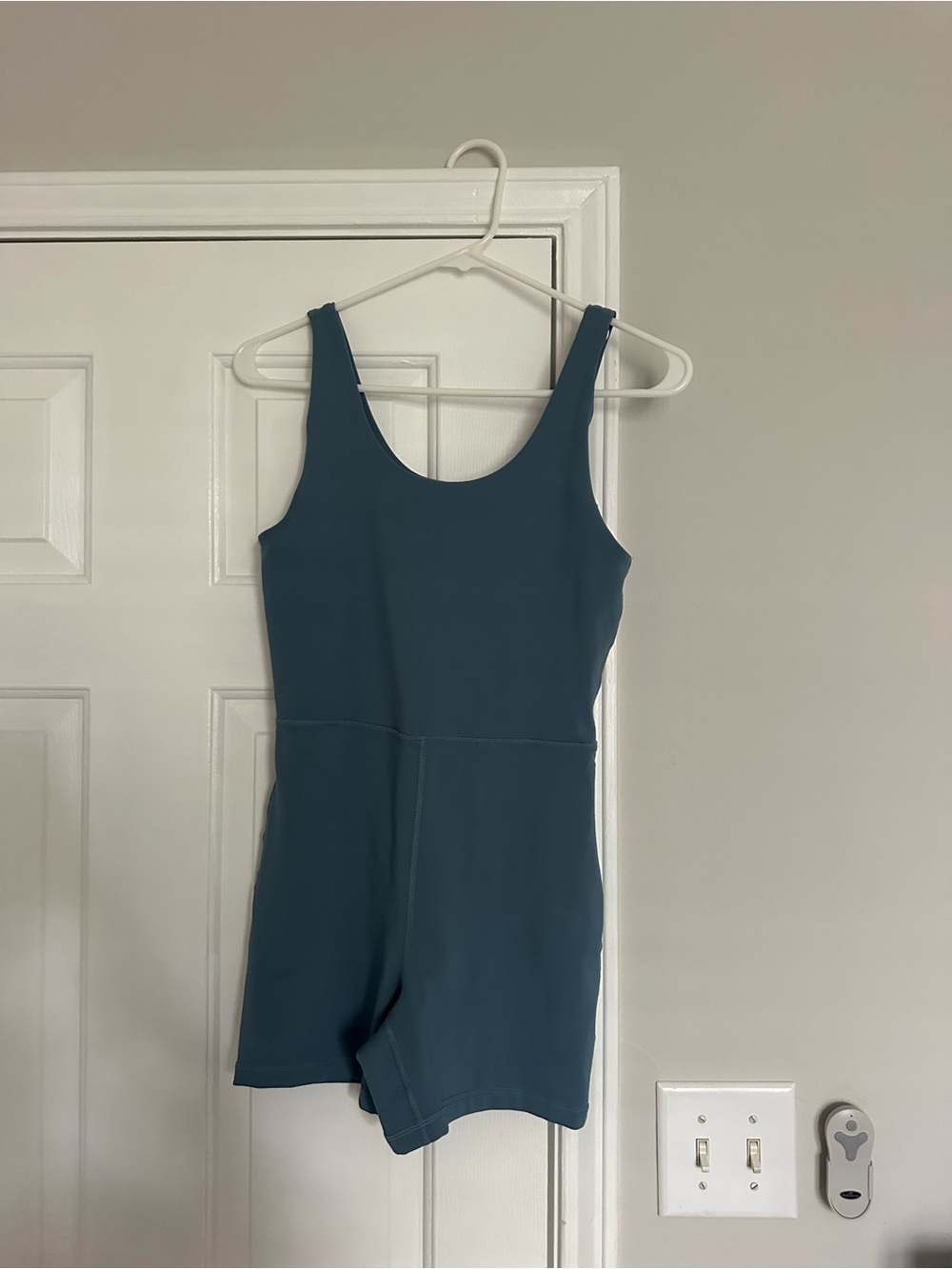 Teal Sleeveless workout Romper